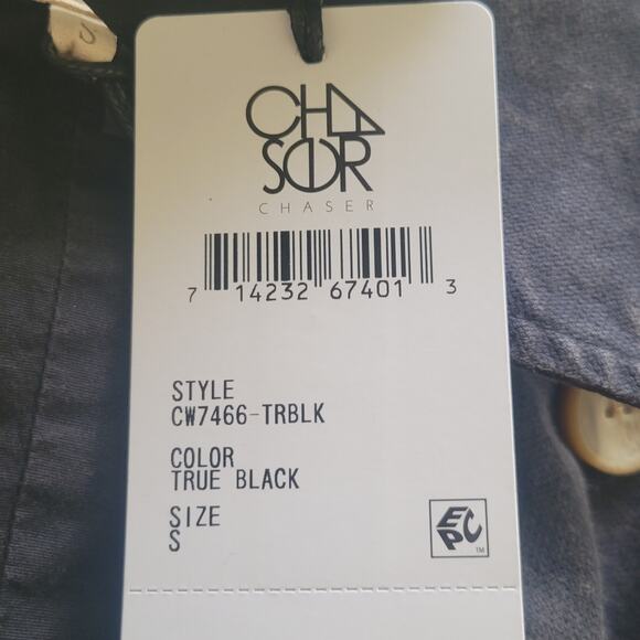 New Small Chaser distressed black button-front jacket with a belted waist - Picture 6 of 6